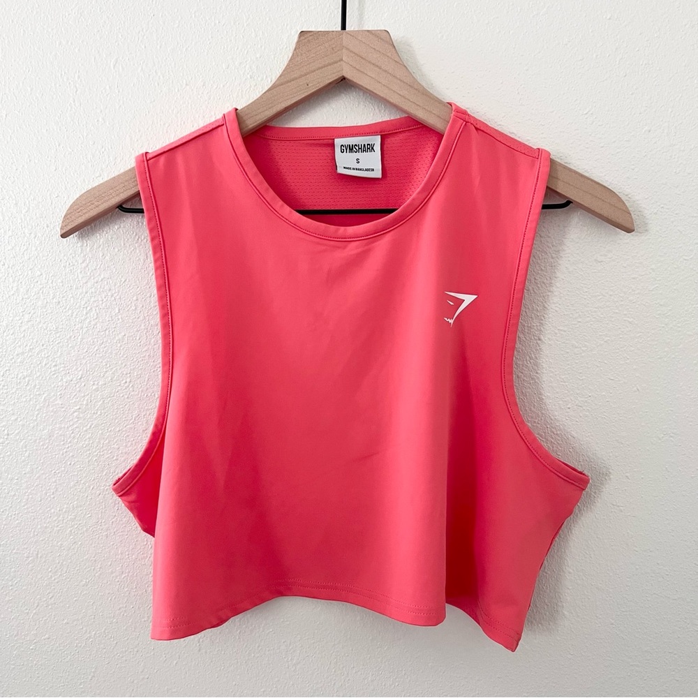 GYMSHARK Coral Cropped Tank Top